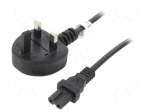 Cable | 3x0.75mm2 | BS 1363 (G) plug,IEC C7 female | PVC | 1.5m | 2.5A