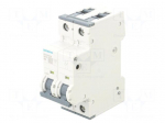 Circuit breaker | 230/400VAC | Inom: 2A | Poles: 2 | Charact: B | 10kA