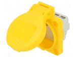Connector: AC supply | socket | 2P+PE | 250VAC | 16A | yellow | PIN: 3