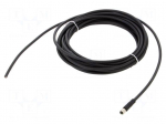 Connector: M5 | plug | female | PIN: 3 | 1A | straight | IP67 | 60V | 5m | 26AWG