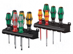 Screwdriver: universal-set | square,Phillips,slot | hanger | 11pcs.
