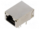 Connector: RJ45 | socket | PIN: 8 | shielded,with LED | 8p8c | THT