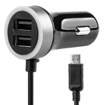 Mobiiltelefonid ja tarvikud // USB autolaadijad // Ładowarka samochodowa pch pro-01 microusb + 2x usb 2.4a 12v 24v amio-02056
