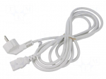 Cable | 3x1mm2 | CEE 7/7 (E/F) plug angled,IEC C13 female | PVC | 3m