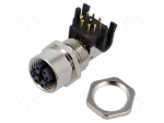 Connector: M12 | 500mA | 30V | 50VAC | socket | female | PIN: 8 | IP67