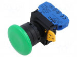 Switch: push-button | 22mm | Stabl.pos: 1 | NO | green | none | IP65 | YW