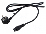 Cable | 3x0.75mm2 | CEE 7/7 (E/F) plug angled,IEC C5 female | PVC