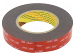 Tape: fixing | W: 25mm | L: 5.5m | Thk: 1.6mm | acrylic | black