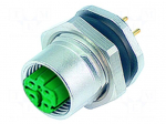 Connector: M12 | socket | PIN: 4 | female | straight | IP67 | THT | D | 500mA