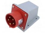 Connector: AC supply | socket | male | 16A | 400V | IEC 60309 | IP44 | red