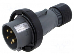 Connector: AC supply 3-phase | plug | male | 16A | IP&S | IEC 60309