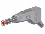 Laboratory connector: 4mm banana | plug | 32A | 30VAC | 60VDC | grey