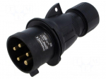 Connector: AC supply 3-phase | plug | male | 32A | 415V | IP&S | IP44