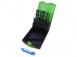 Drill set | for metal | high speed steel | plastic cassette | 1&divide;10mm