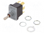 Switch: toggle | Pos: 3 | DPDT | (ON)-OFF-(ON) | 6A/230VAC | 18A/28VDC