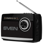 Wired speakers Sven Speaker SVEN SRP-535, black (3W, FM/AM/SW, USB, microSD, flashlight, battery)