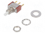 Switch: push-button | Pos: 2 | SPDT | 1A/120VAC | 1A/28VDC | OFF-(ON)