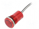 Switch: capacitive | Pos: 2 | SPST-NC | 0.01A/12VDC | IP68 | ON-OFF | red