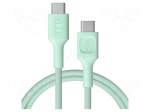 Cable | USB 2.0 | USB C plug,both sides | 1.2m | green | 480Mbps | 100W