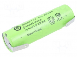 Re-battery: Ni-MH | AA | 1.2V | 2200mAh | soldering lugs | &Oslash;14.5x49.5mm