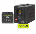Inverter 500W + 12V 30Ah battery