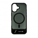 Back panel cover Evelatus Apple iPhone 17 Rubber Coated MagSafe With Stand Case Black