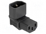 Adapter | IEC C13 female,IEC C14 male | angular | 10A | 250V