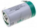 Battery: lithium | 3.6V | D | soldering lugs | &Oslash;33.5x61.5mm | 17000mAh
