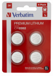 Batteries Verbatim CR2032 Premium Lithium 4-Pack