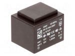 Transformer: encapsulated | 2.1VA | 230VAC | 12V | 12V | 88mA | 88mA | 99g