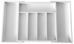 Kokkamis- ja lauan&otilde;ud | K&ouml;&ouml;gitarbed // Lauan&otilde;ud // Organizer bambusowy do szuflady, biały, 52x31,5x5 kinghoff