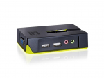 LevelOne 2-Port USB VGA KVM Switch, audio support