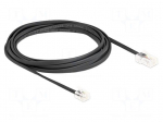 Cable: telephone | RJ11 plug,RJ45 plug | 3m | black | Insulation: PVC