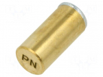 Magnet: permanent | NdFeB | 44N | &Oslash;: 10mm | H: 20mm | brass | bipolar | NEO