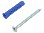 Plastic anchor | with screw | 8x40 | steel | 4ALL | 50pcs | 8mm