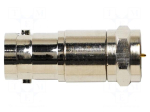 Adapter | BNC female,F plug | 75&Omega; | 29mm | straight | -40&divide;65&deg;C