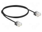 Patch cord | U/UTP | Cat 6 | RJ45 plug,both sides | 1m | PVC | black