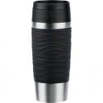 Emsa TRAVEL MUG Waves thermal mug, black/stainless steel, 0.36 liters