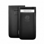 Bugatti PurePremium ādas maciņ&scaron; mobilajam telefonam Samsung I9500 Galaxy S4 melns