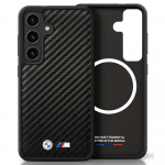 Etui BMW Leather Carbon MagSafe do    Samsung Galaxy S25 czarny