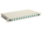 Equip 12-Port Fiber Optic Splice Box, LC Duplex, OM3, 1U, Equipped, Grey