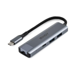 LINDY USB 3.2 Gen 2 T&uuml;&uuml;p C jaotur ja gigabitine Ethernet