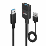 USB-kaabel Lindy 2x USB-A - USB-A 35 m Black (43357)