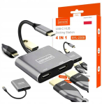ADAPTER HUB Przejści&oacute;wka USB- C 4W1 2x HDMI 4K USB 3.0 Zenwire BYL-2309