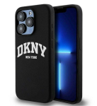 Back panel cover DKNY Apple iPhone 14 Pro 6.1 hardcase Liquid Silicone White Printed Logo MagSafe Black