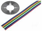 Wire: ribbon | stranded | Cu | 10x0,75mm2 | unshielded | PVC | 500V | 25m