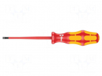 Screwdriver | insulated,slim | slot | 4,0x0,8mm | Blade length: 100mm