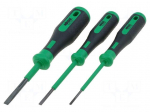 Kit: screwdrivers | Pcs: 3 | slot | Package: cardboard packaging