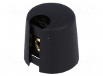 Knob | with pointer | plastic | &Oslash;shaft: 6mm | &Oslash;16x16mm | black