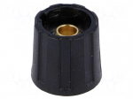 Knob | without pointer | ABS | &Oslash;shaft: 6mm | &Oslash;16x15.5mm | black